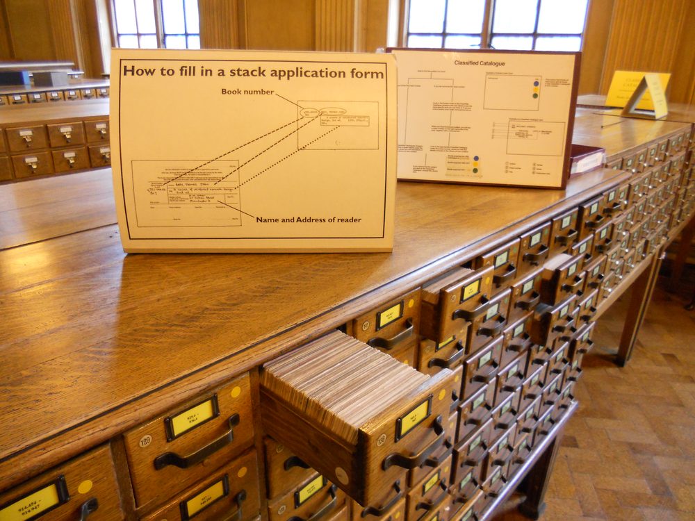 A library card catalogue